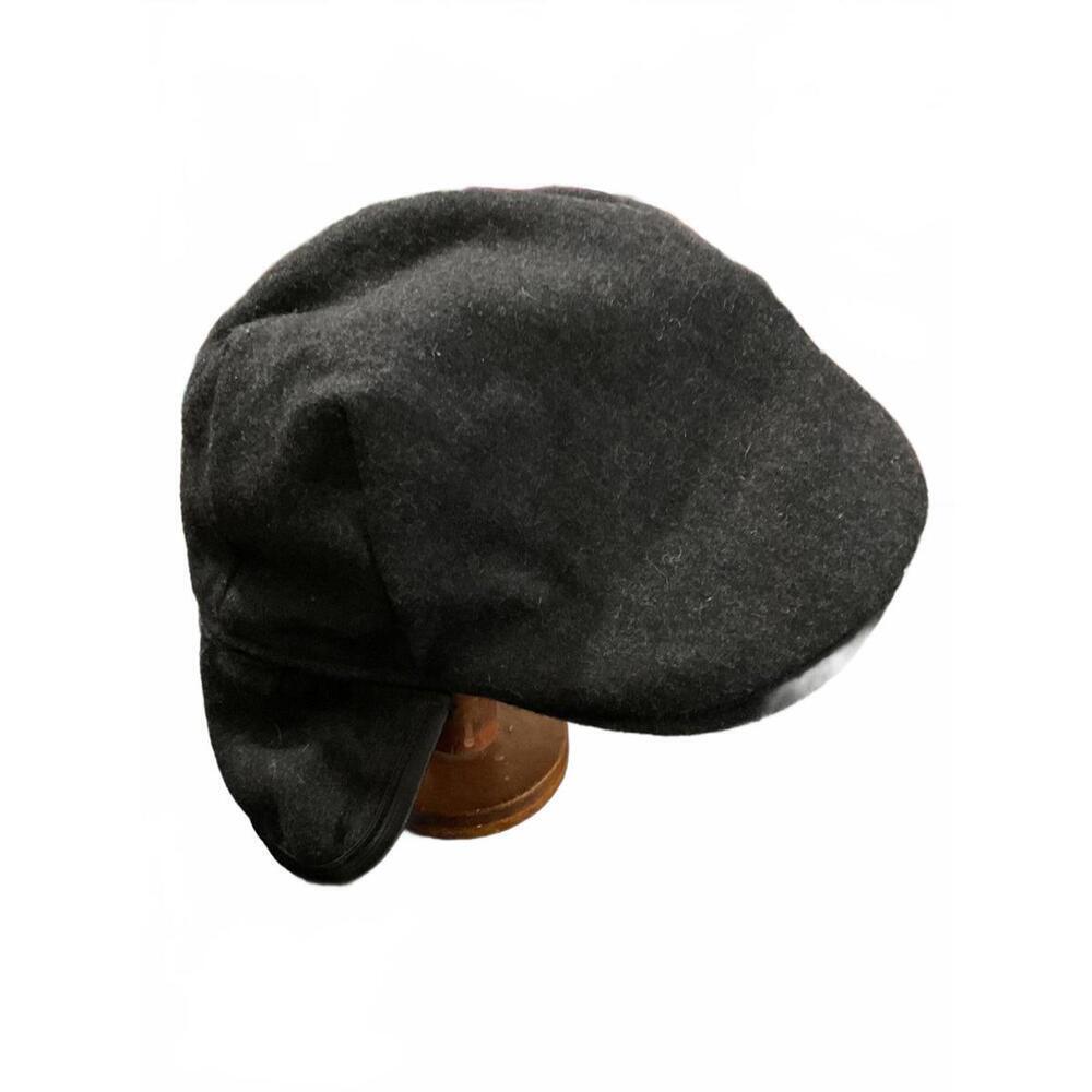 Classic Black Wool Blend Newsboy Cap M/L